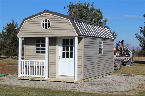 shed gambrel roof with porch